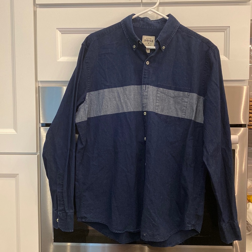 Indigo long sleeved button down